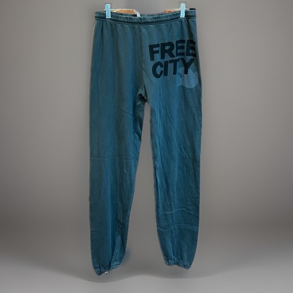 FREE CITY size large army green black life, nature, love sweat pants sweats - Picture 1 of 8